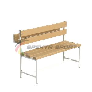 Купить Скамейка для раздевалок со спинкой и лотком (разборная) 1500 мм в Благодарном 