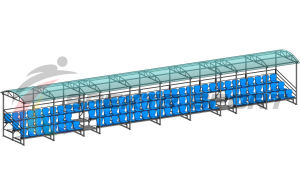 Купить Трибуна для зрителей 3 ряда на 100 мест с навесом v2 (18630) в Благодарном 