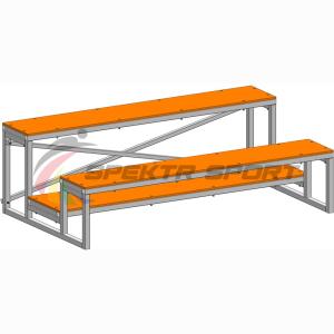 Купить Трибуна мобильная 2 ряда сиденья из фанеры в Благодарном 