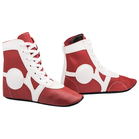 Купить Обувь для самбо SM-0102, кожа, красный Rusco в Благодарном 