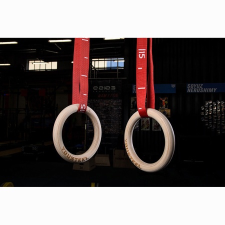 Купить Кольца гимнастические 32 мм красные стропы в Благодарном 