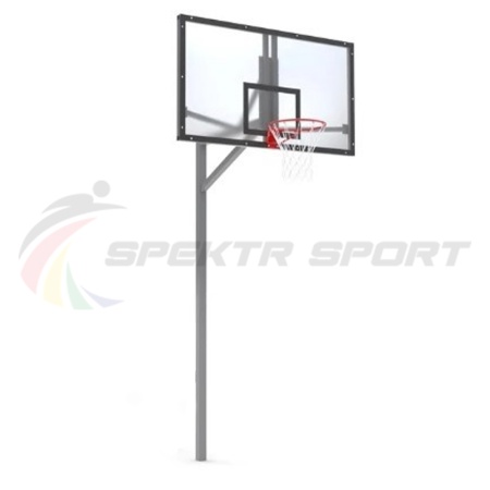 Купить Стойка баскетбольная уличная упрощенная со щитом из оргстекла, кольцом и сеткой SP D 412 в Благодарном 