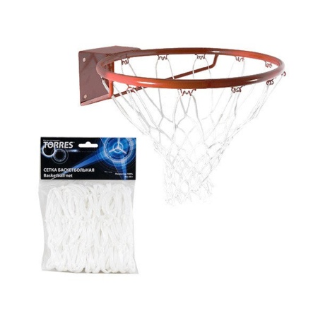 Купить Сетка баскетбольная Torres, нить 4 мм, белая в Благодарном 