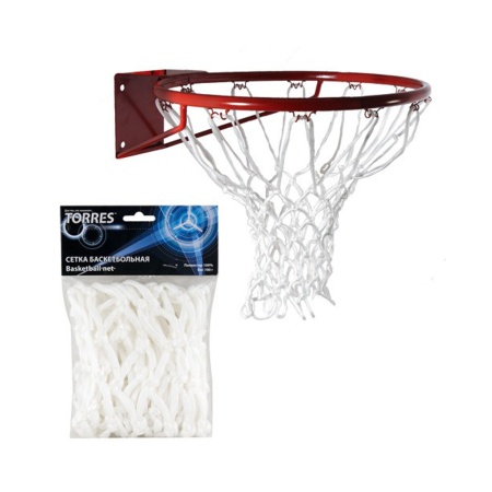 Купить Сетка баскетбольная Torres, нить 6 мм, белая в Благодарном 